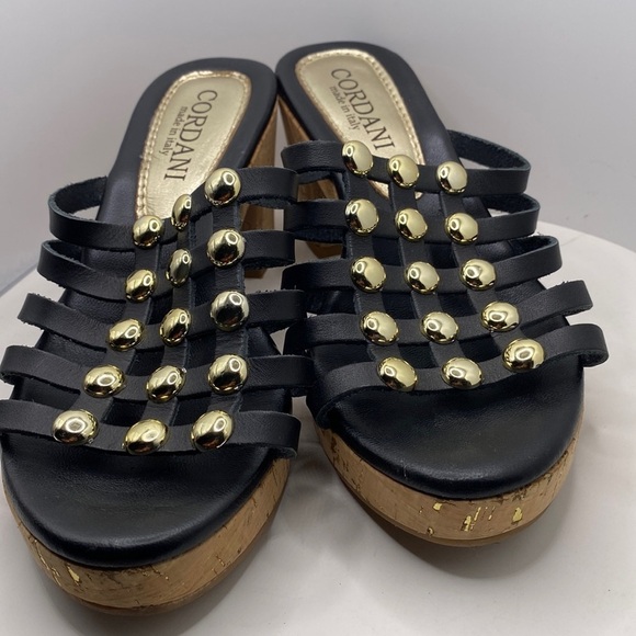 Cordani Keqne Italian Leather Caged Platform Cork Sandals - Picture 11 of 16
